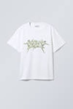 White - Blades of Metal - Boxy Graphic Printed T-Shirt - 0