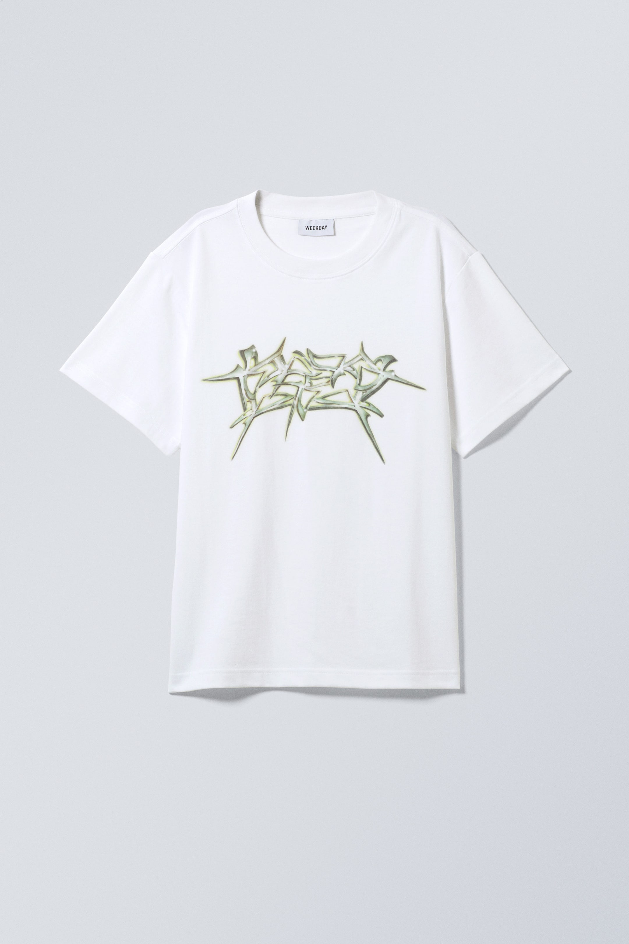 White - Blades of Metal - Boxy Graphic Printed T-Shirt - 0