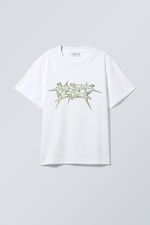 White - Blades of Metal - Boxy Graphic Printed T-Shirt - 0