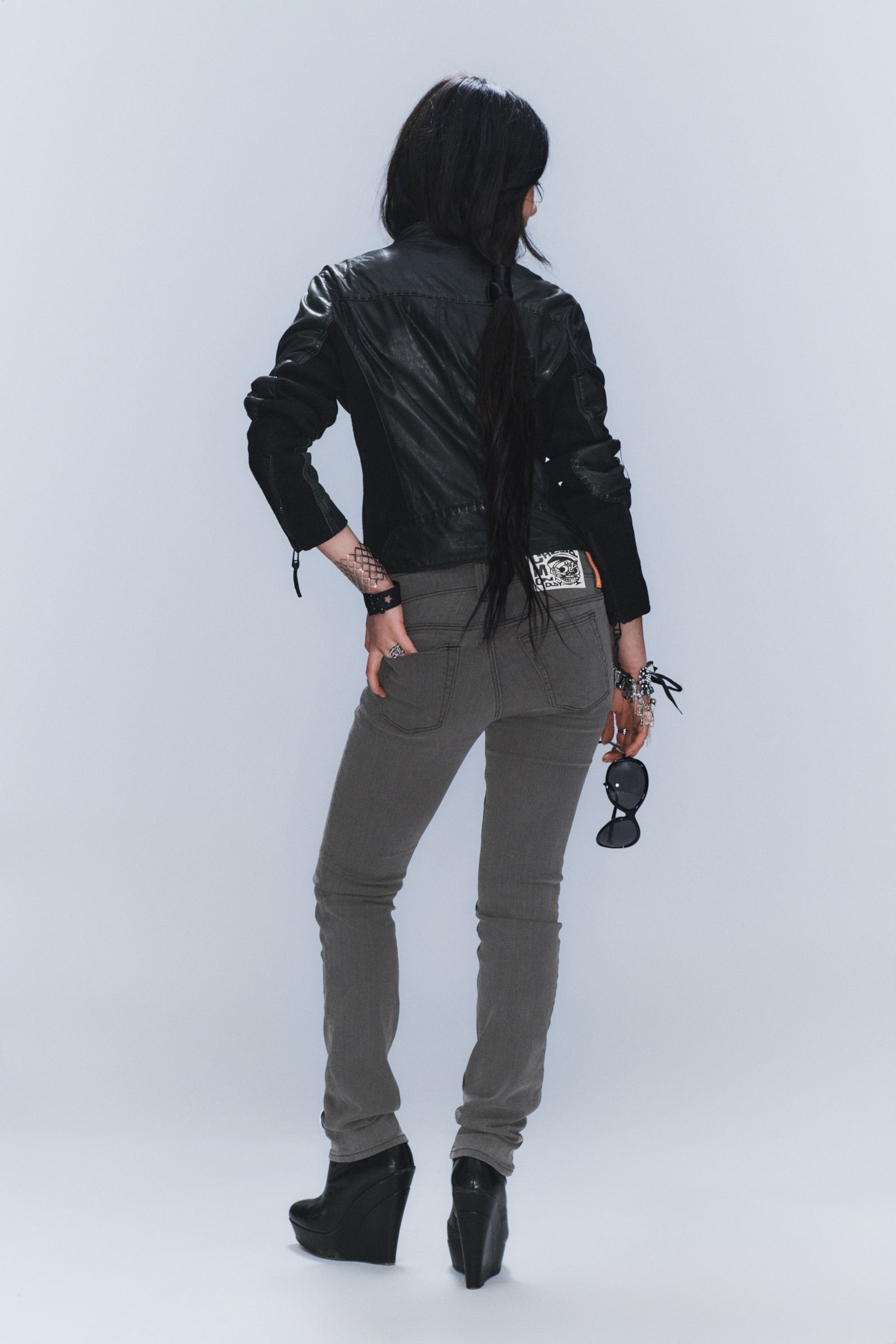 Bored Grey - Grå - Sleezie Low Waist Skinny Jeans - 3
