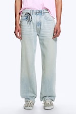 Light Blue - Anti Unisex Low Waist Regular Straight Jeans - 4
