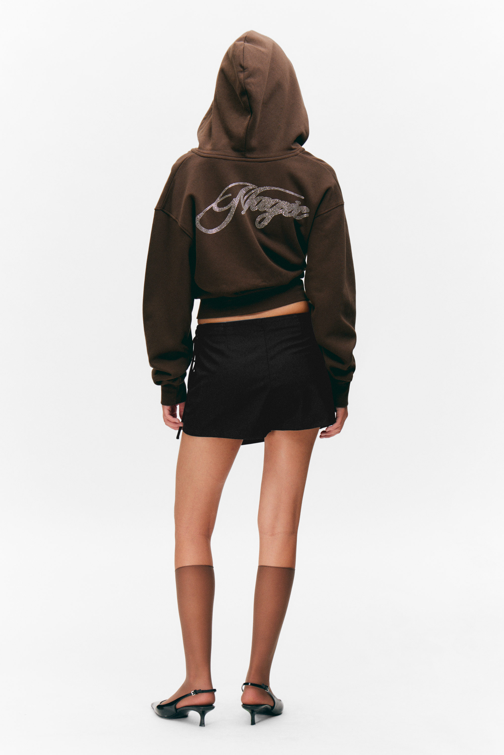 Schwarz - Mini-Wickel-Skort - 2
