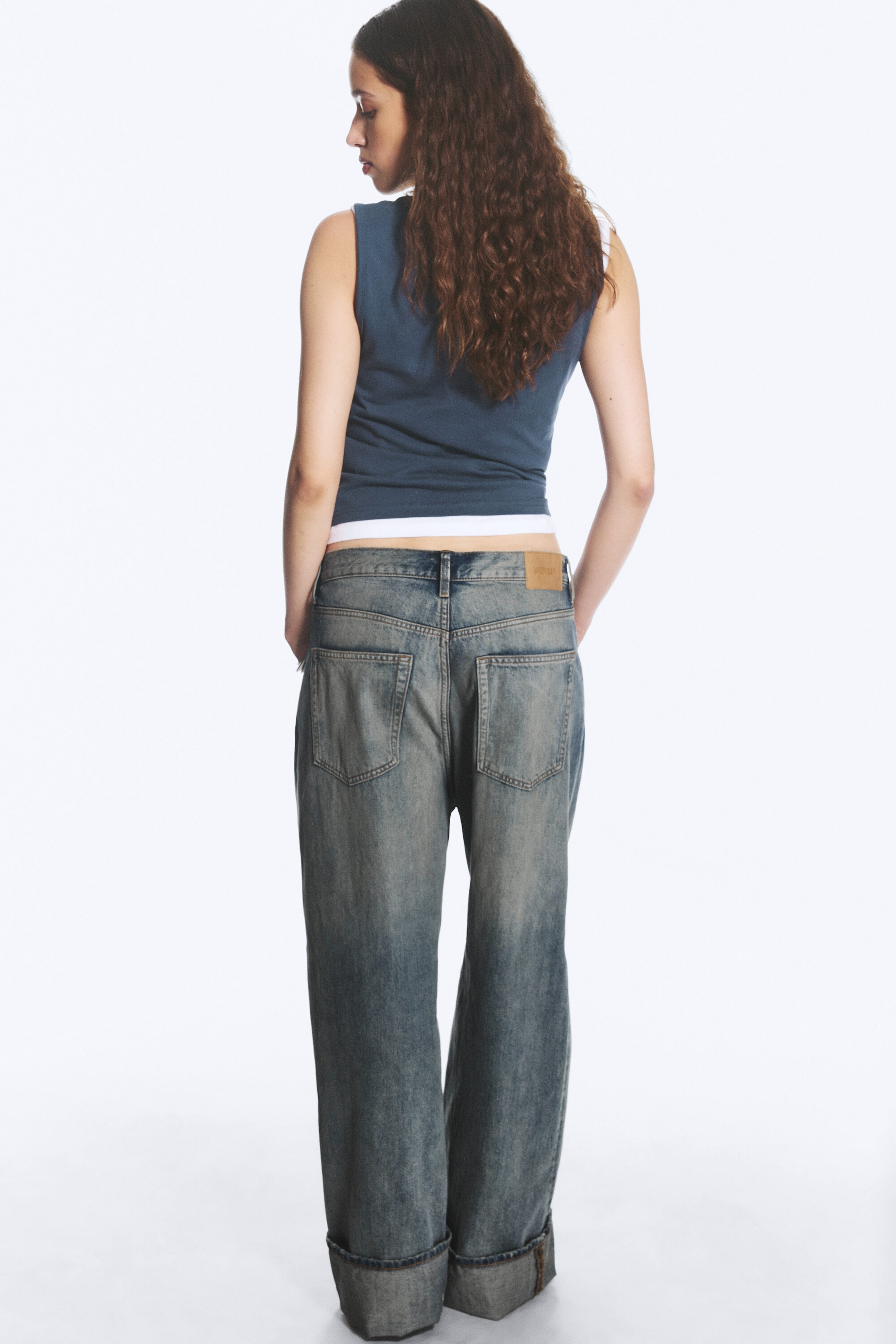 Arizona Blue - Mittelblau - Astro Mid Waist Loose Baggy Unisex Jeans - 5