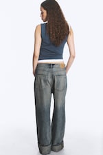Arizona Blue - Mittelblau - Astro Mid Waist Loose Baggy Unisex Jeans - 5