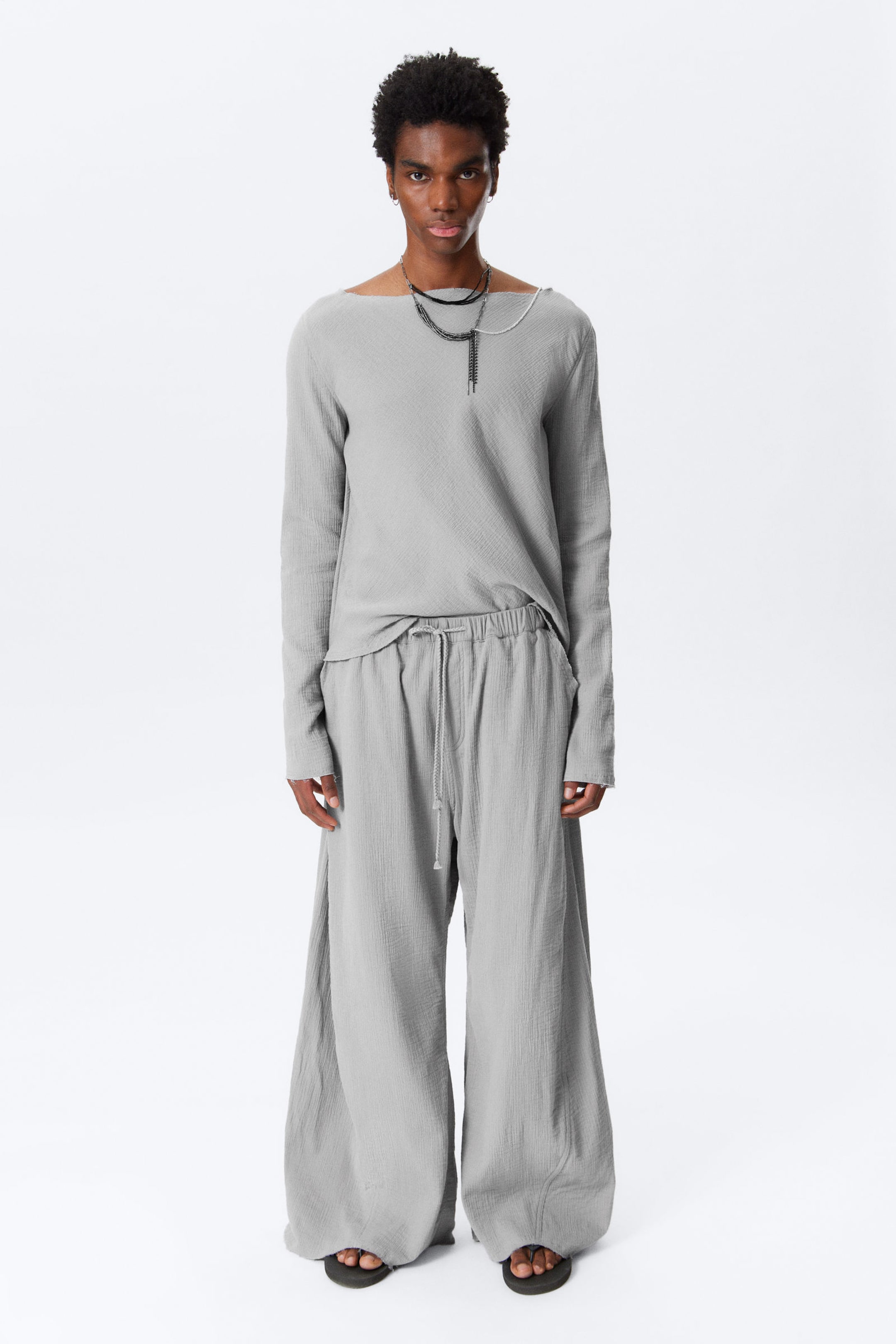 Dusty Grey - Motion Low Rise Cotton Trousers - 2