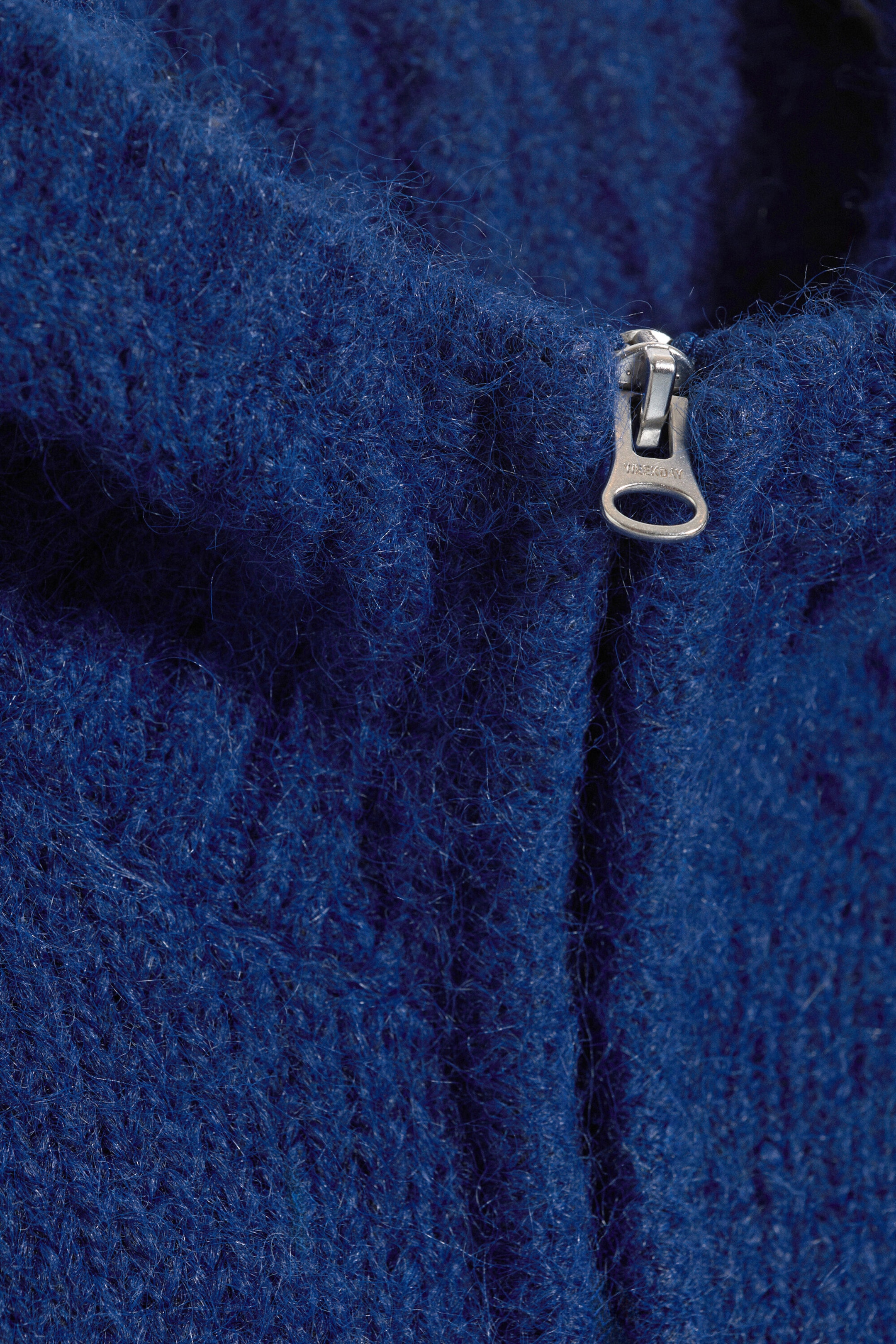 Blue Melange - Knitted zip hoodie - 1