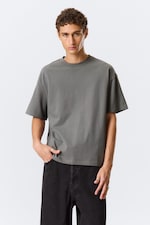 Dimgrå - Lös Boxig T-shirt - 0