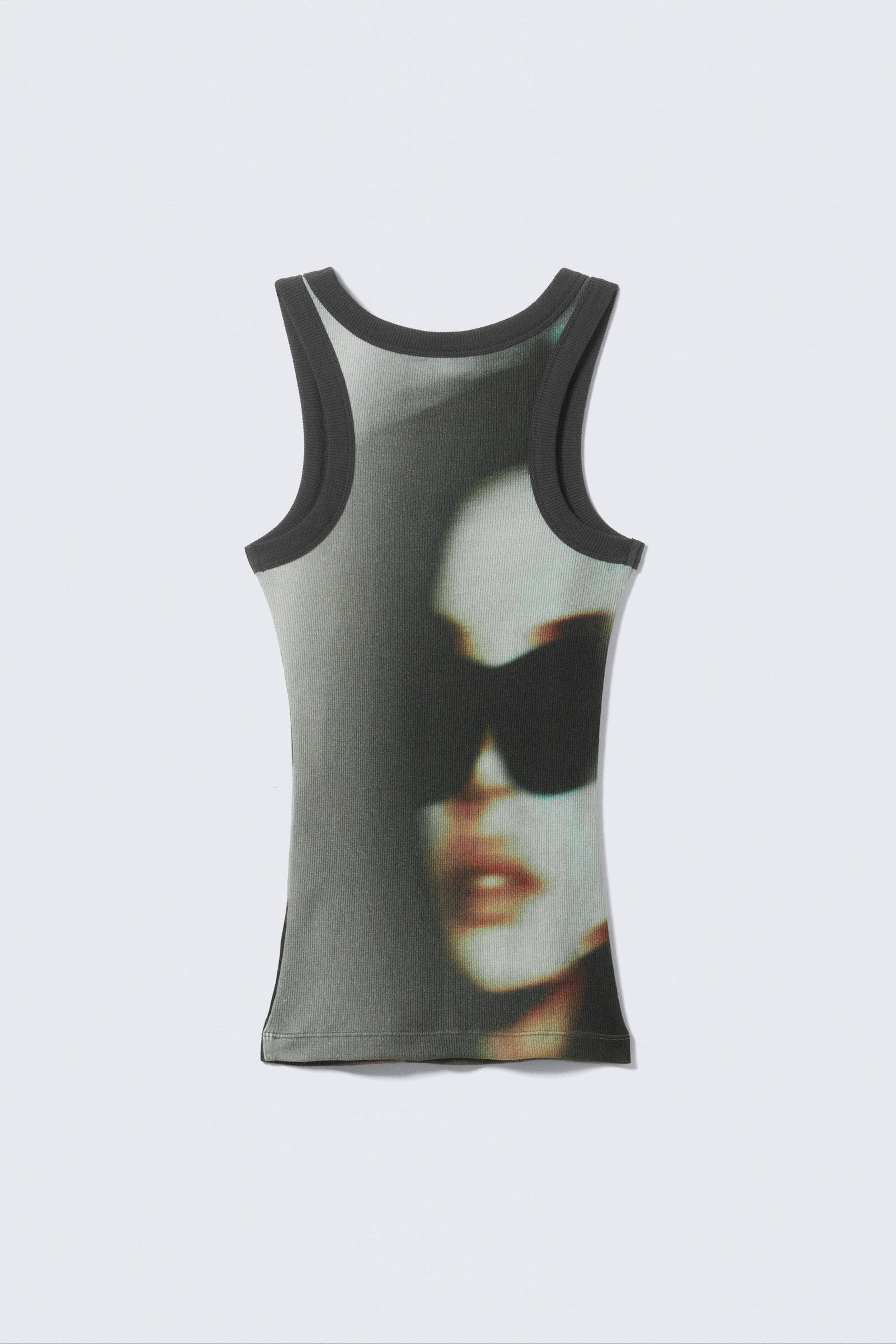 Wrapped Face - Ribbed Printed Tank Top - 5