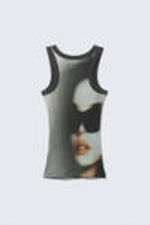 Wrapped Face - Ribbed Printed Tank Top - 5