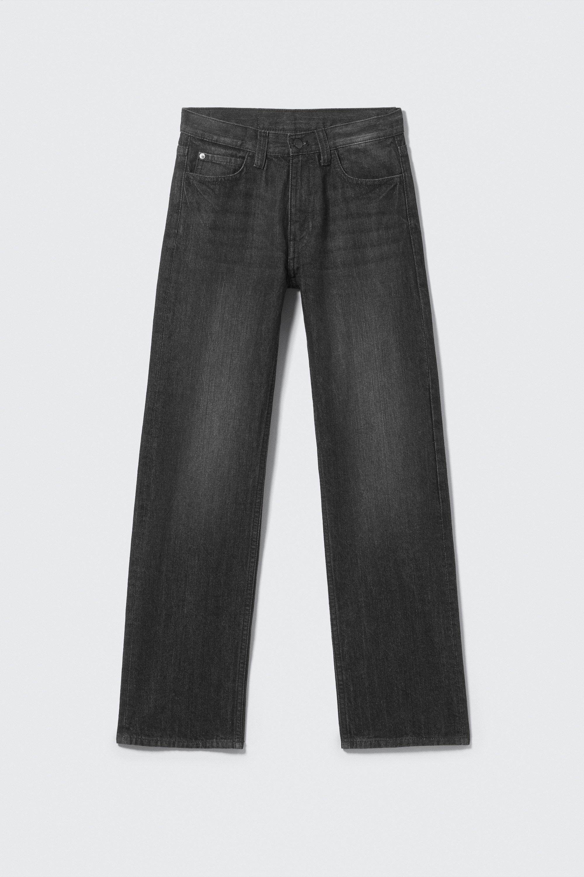 Washed Black - Anti Unisex Low Waist Regular Straight Jeans - 8