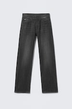 Washed Black - Anti Unisex Low Waist Regular Straight Jeans - 4