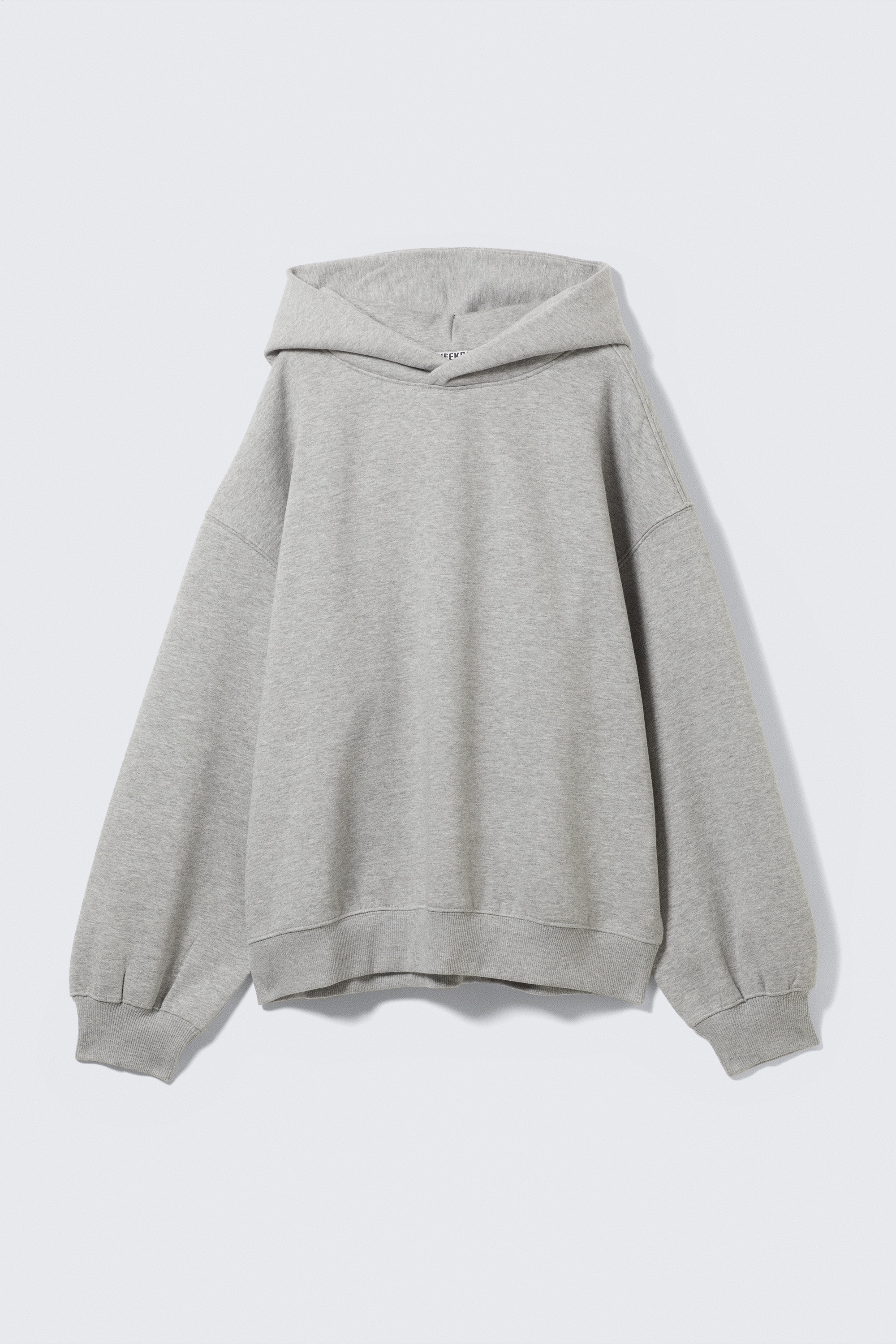 Oversized Heavy Cotton Fleece Hoodie - Grey Melange/Dark Brown/Dark Blue