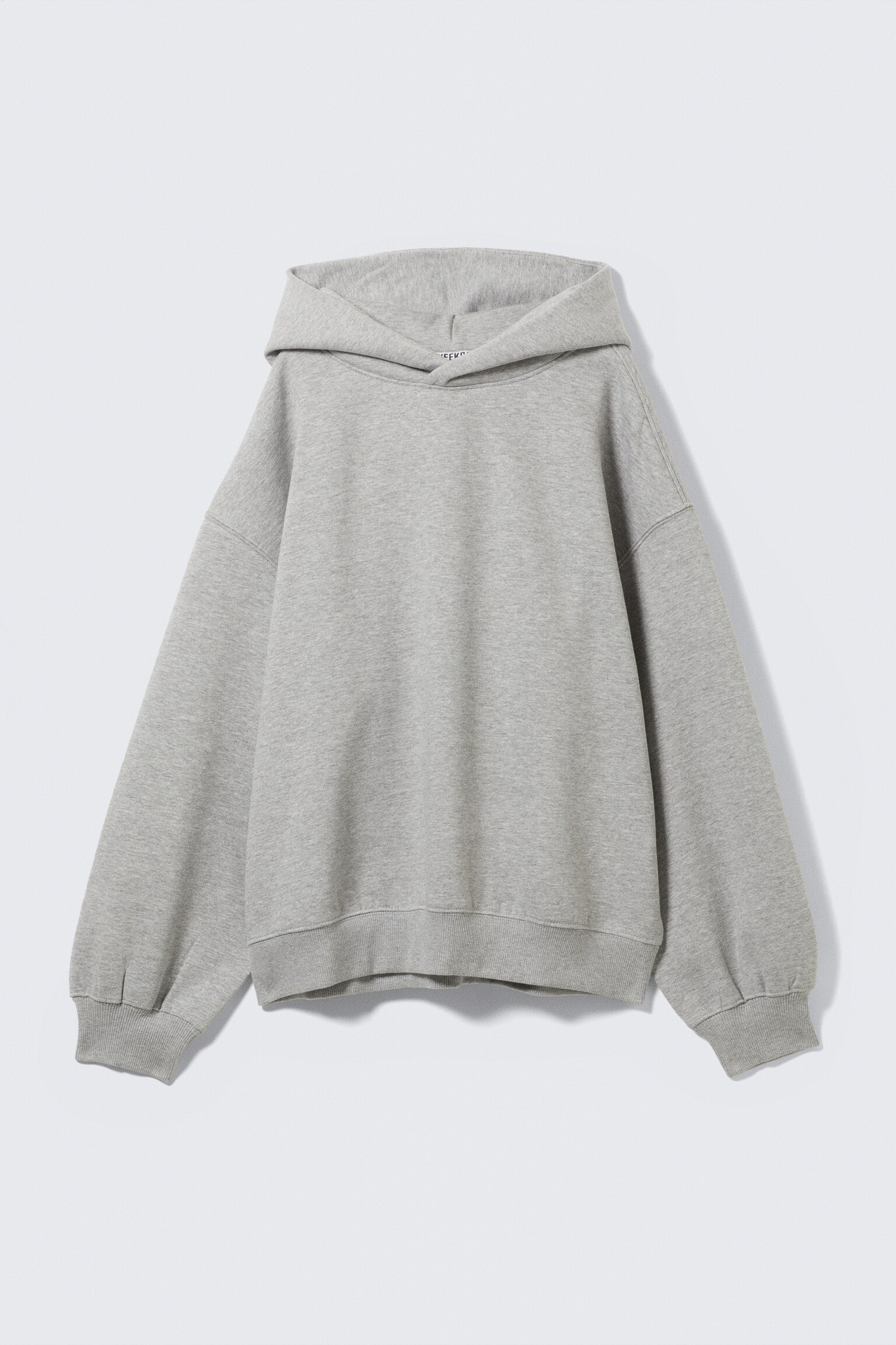 Oversized hoodie i kraftig bomullsfleece - Gråmelerad/Mörkblå/Mörkbrun - 2