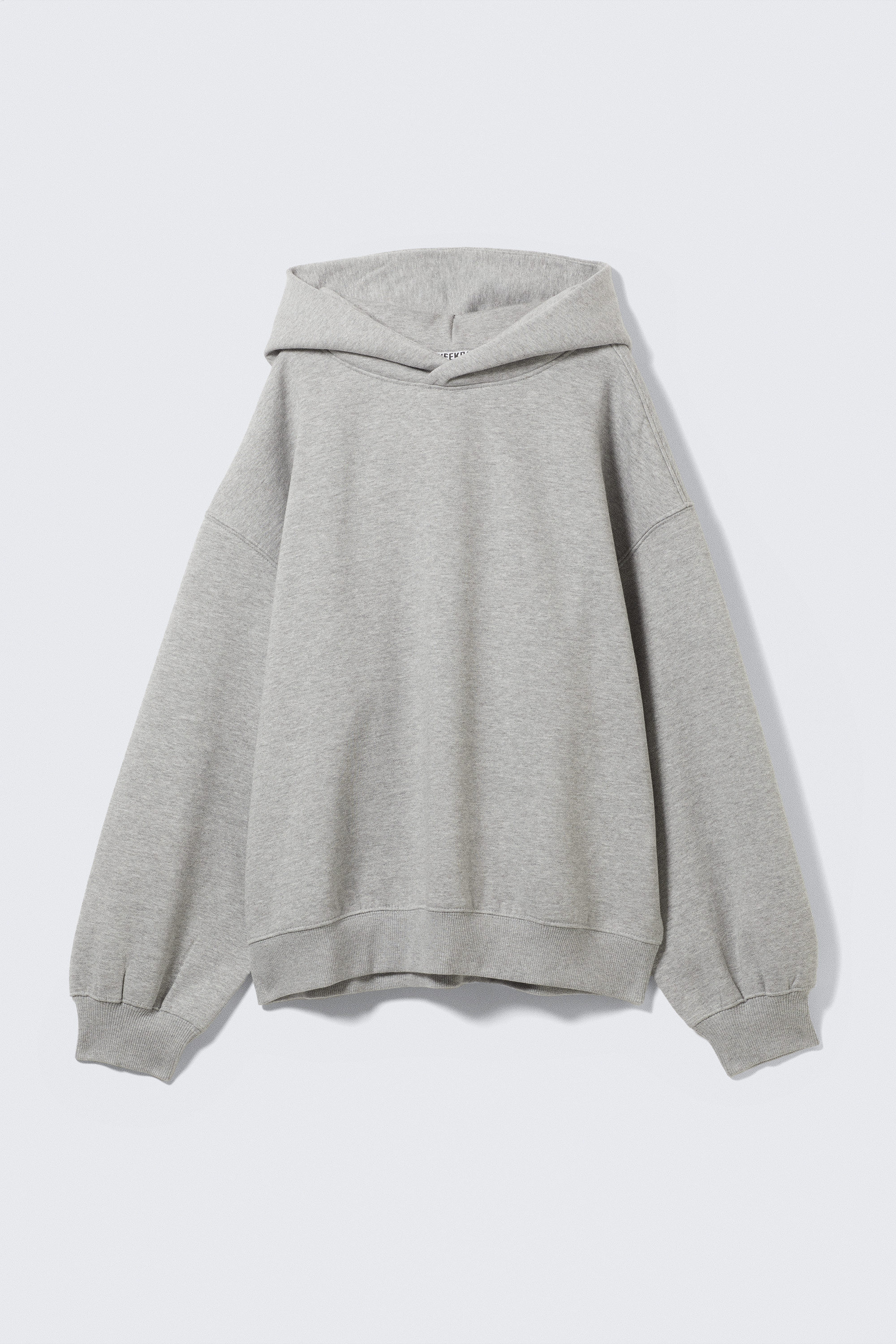 Grey Melange - Oversized Heavy Cotton Fleece Hoodie - 1