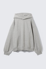 Grau meliert - Oversized Hoodie aus schwerem Baumwollfleece - 0