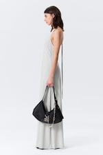 Beige clair - Robe longue dos nu sans manches - 1