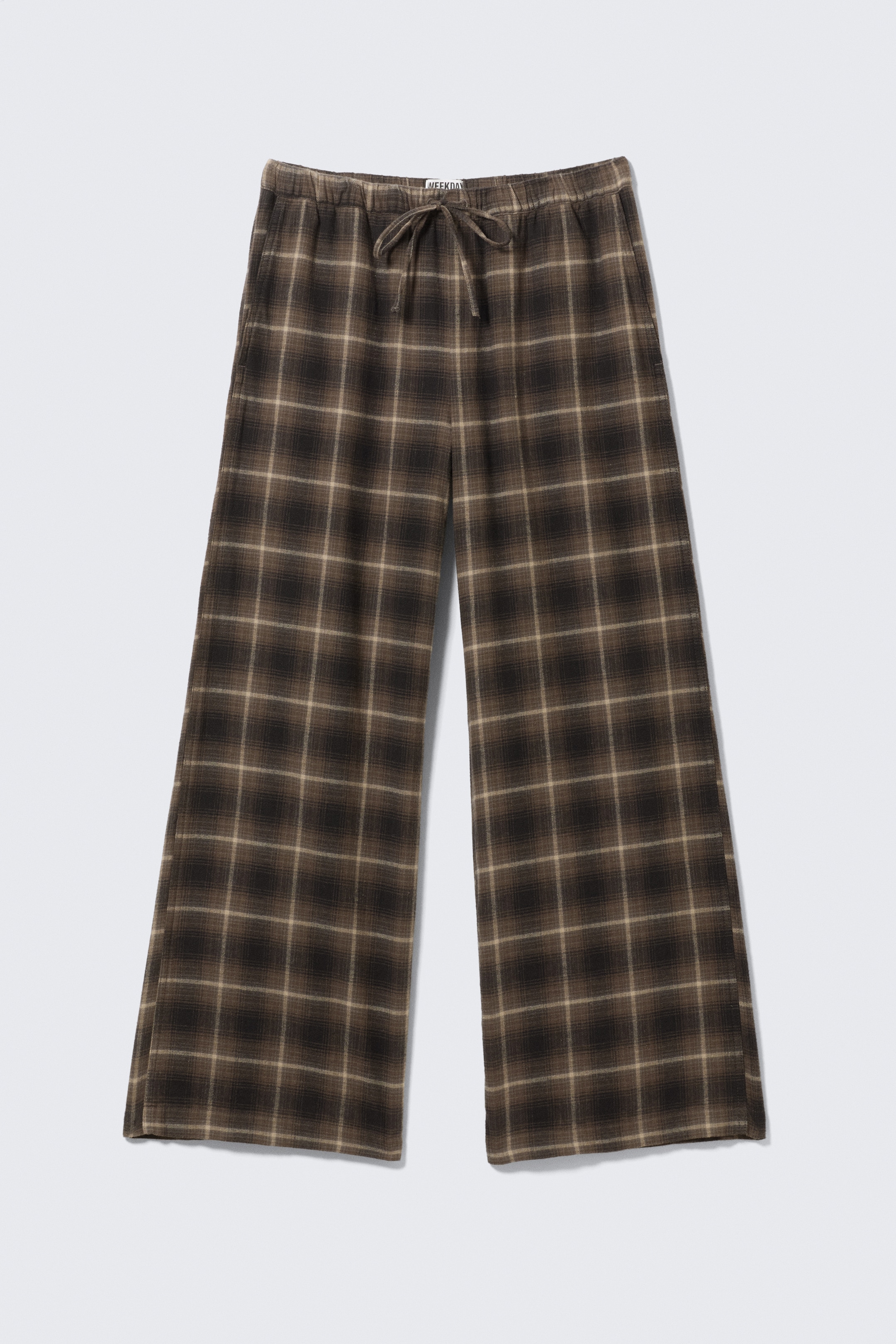 Grösseres Bild ansehen: Weite Flanell-Pyjamahose - Dunkelbraun kariert - DAMEN | H&M CH 6