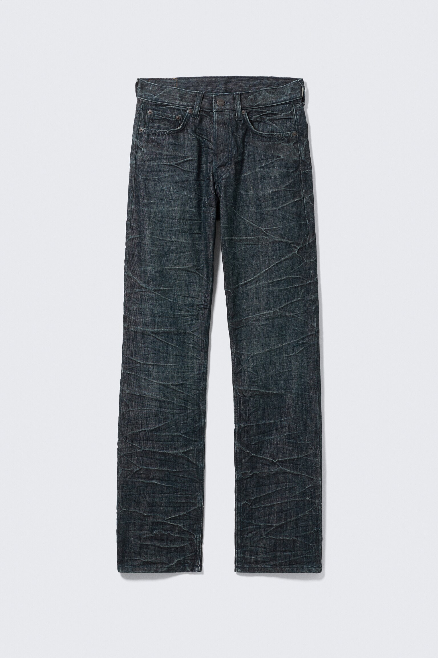 Orbit Mid Waist Regular Straight Leg Jeans - Ridge Blue - Mörkblå - 2