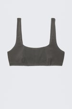 Washed Black - Washed Scooped Soft Bra - 1