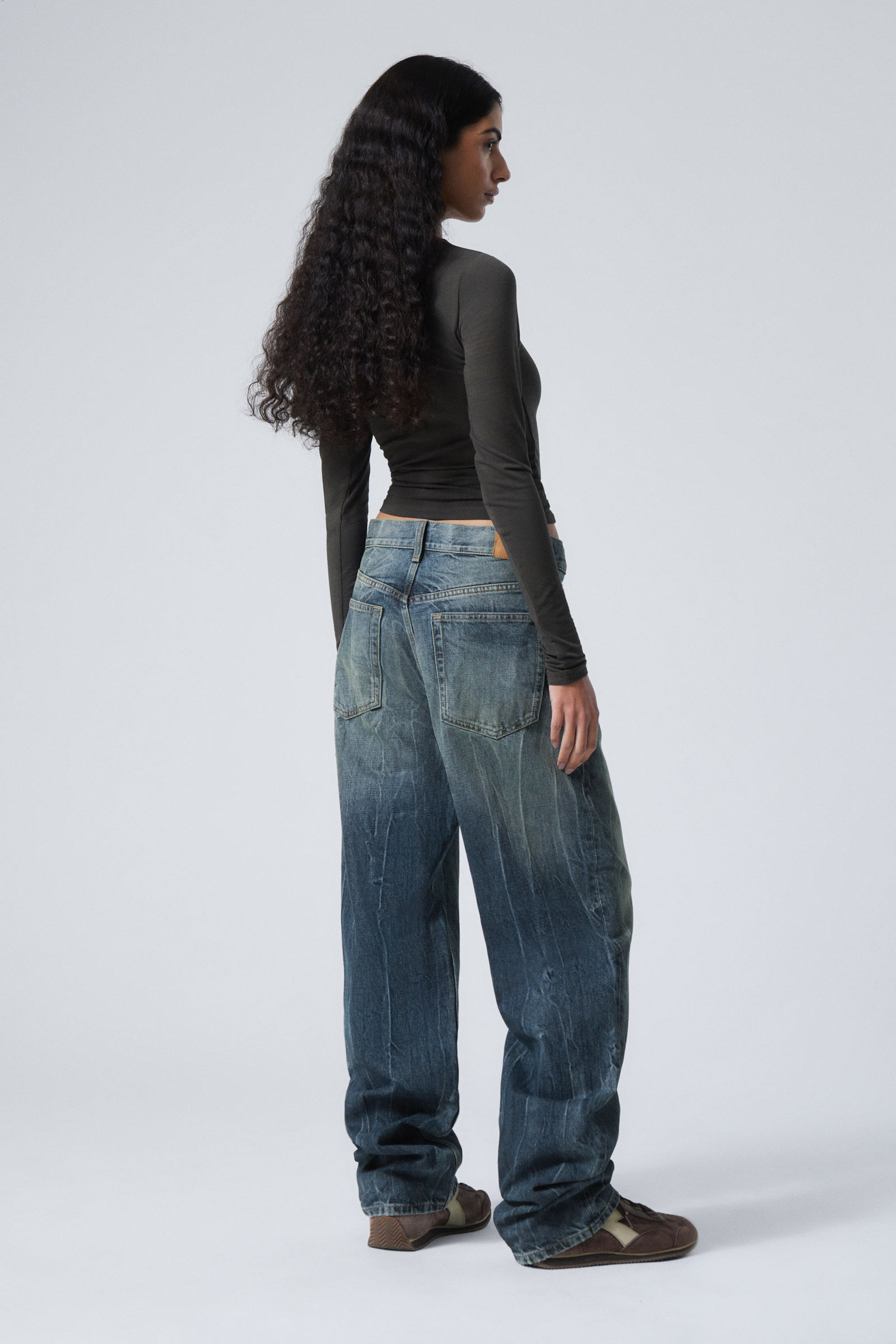 Gasoline Blue - Medium Blue - Galaxy Loose Straight Leg Jeans - 10