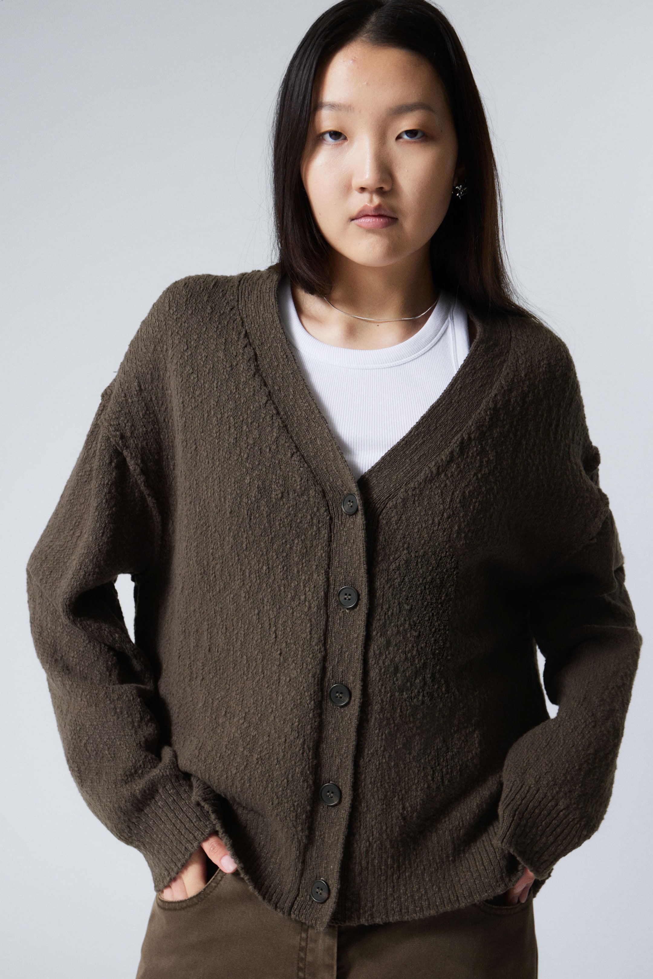 #444240 - Gebreid katoenen vest - 2