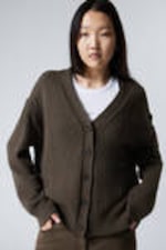 Dunkelgrau - Strickjacke aus Baumwolle - 1