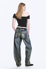 Laser Blue - Bleu moyen - Jean unisexe ample taille mi-haute jambes Barrel Nebula - 5