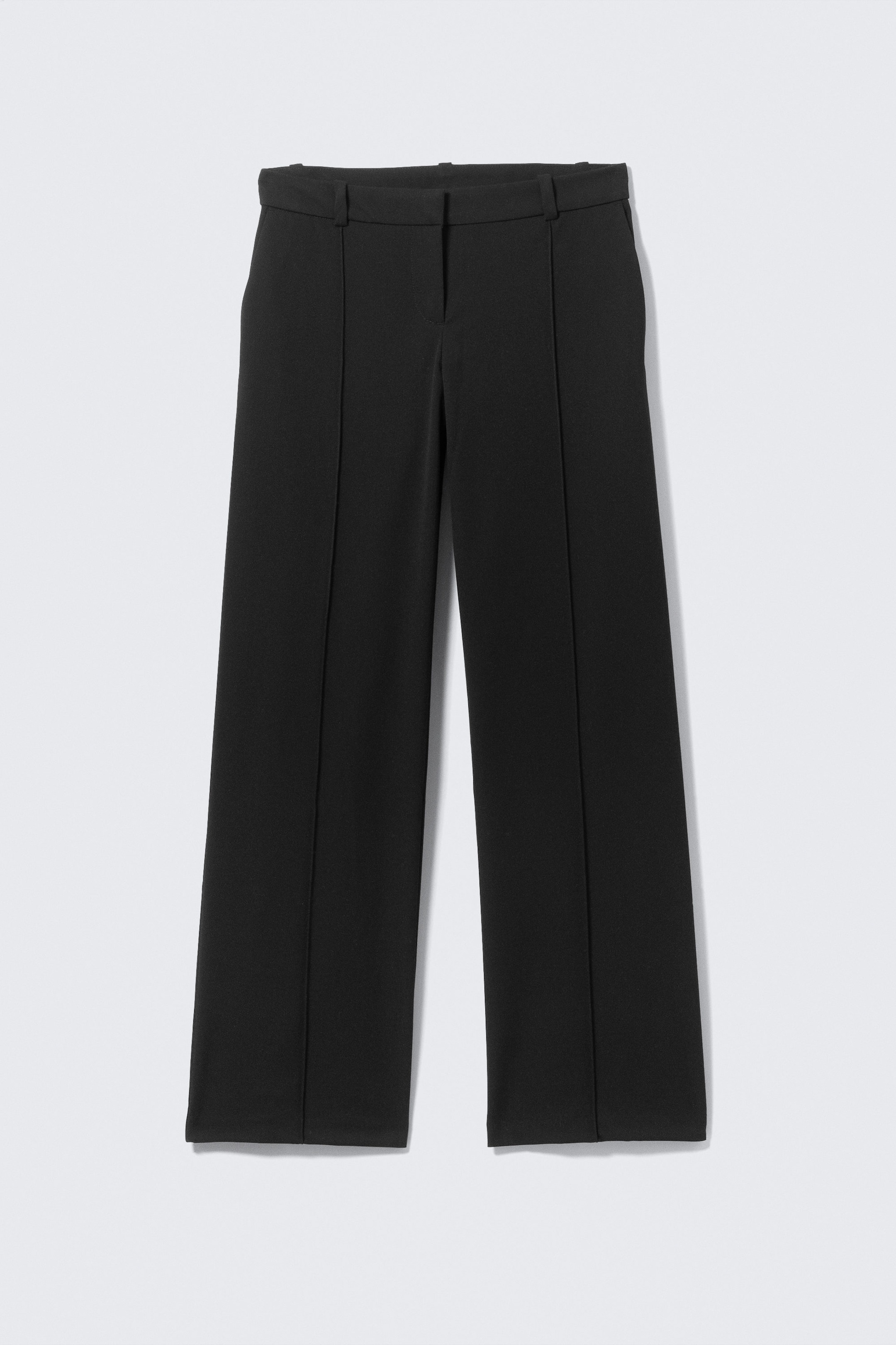 Black - Low Rise Straight Suiting Trousers - 4