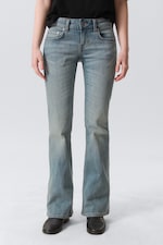 Gloria Blue - Mellanblå - Hour Low Waist Skinny Bootcut Leg Jeans - 2