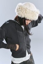 Dusty White - Faux Fur Docker Hat - 0