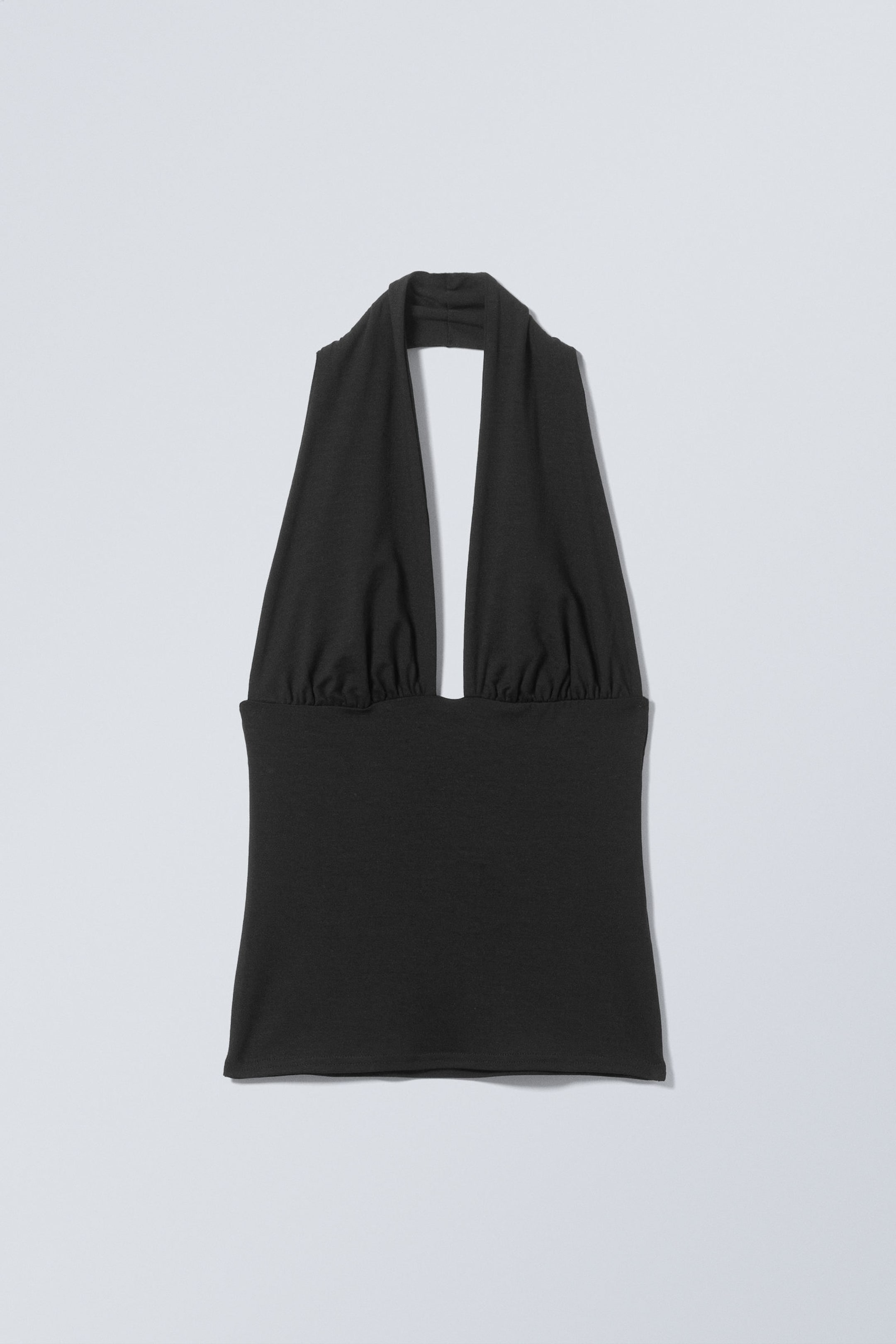 Black - Deep Halterneck Top - 4