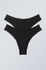 Zwart - 2-pack kanten slips - 0