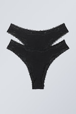 Black - 2-pack Lace Briefs - 0