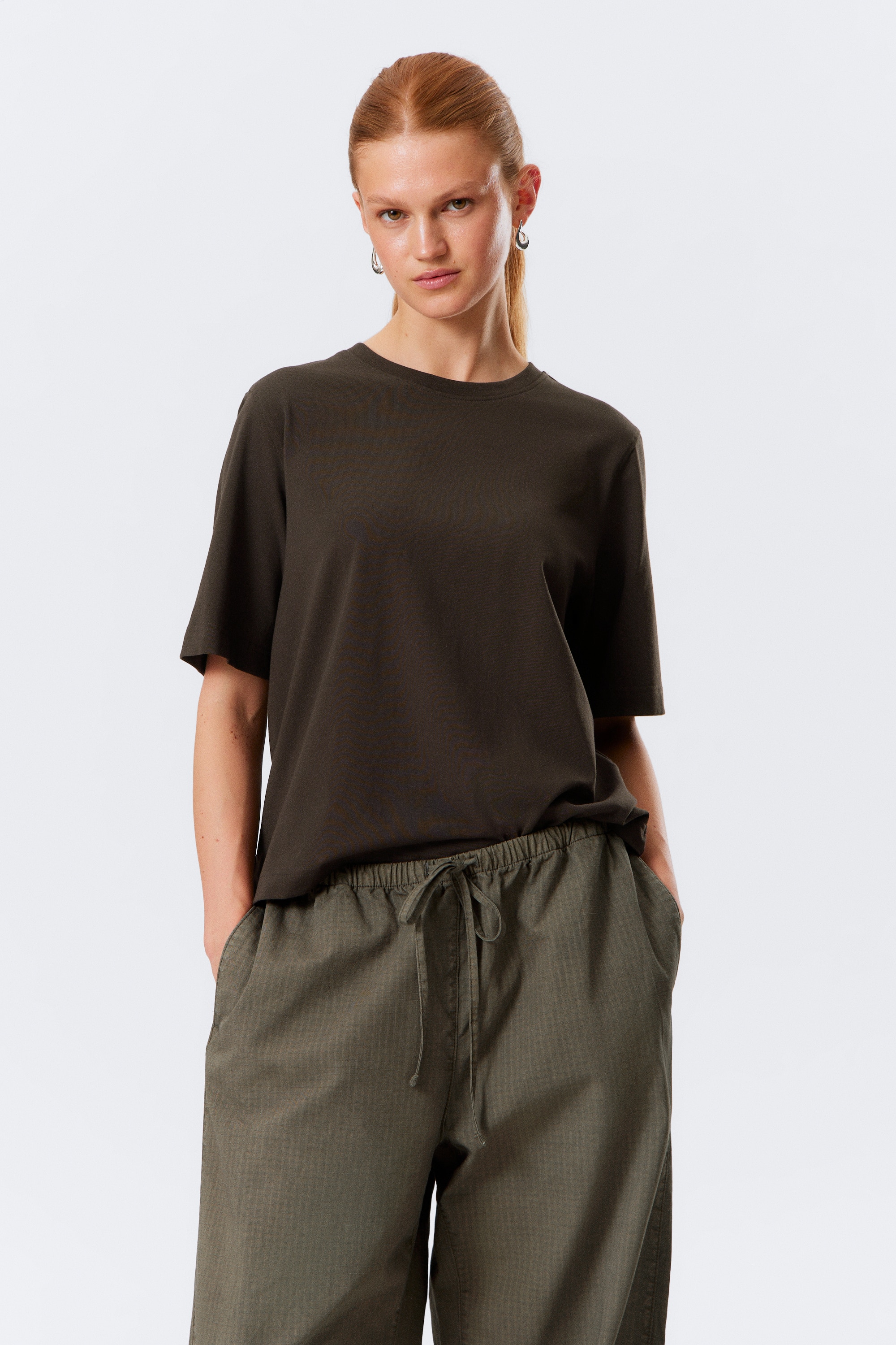 T-shirt Perfect boxy - Marrone scuro/Bianco/Nero/Blu scuro/Verde scuro/Grigio chiaro mélange/Verde kaki/Grigio chiaro