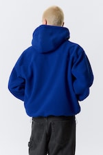 Leuchtendes Blau - Fleecepullover mit halbem Reißverschluss - 2
