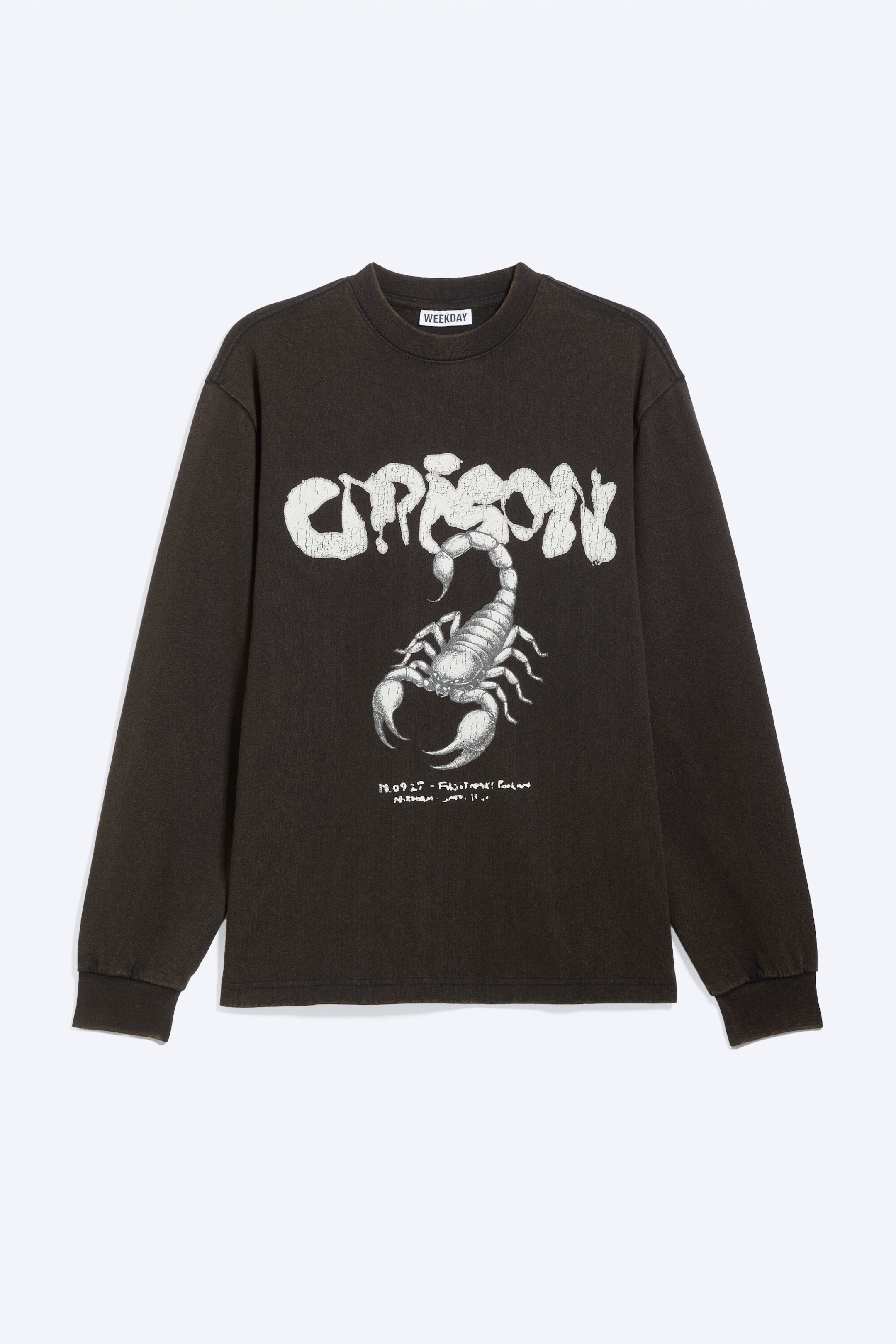 Schwarz - Skorpion - Lässiges Longsleeve mit Grafikdruck - 3
