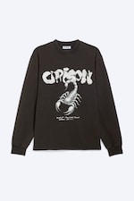 Schwarz - Skorpion - Lässiges Longsleeve mit Grafikdruck - 3