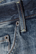 Board Blue - Medium Blue - Astro Mid Rise Loose Baggy Leg Unisex Jeans - 7