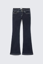 Blue Rinse - Dark Blue - Low Rise Slim Flared Leg Jeans - 5