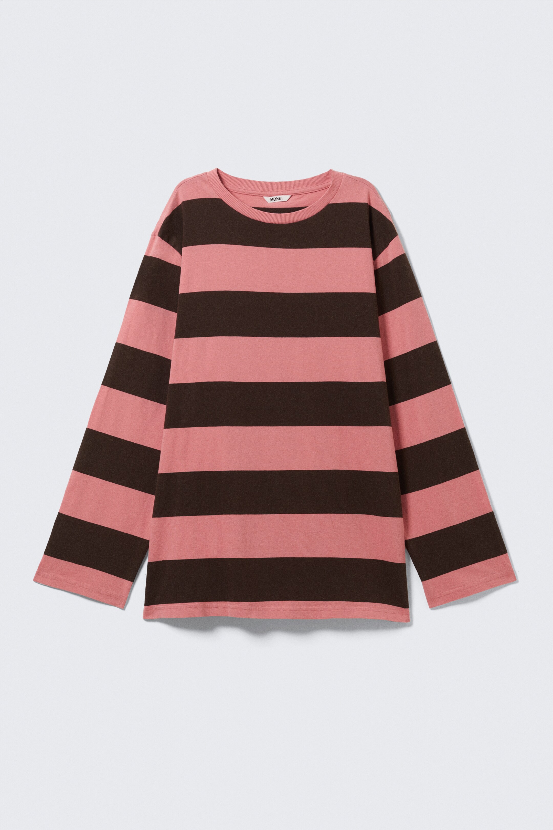 Ver imagem maior: Vestido Mini de Manga Comprida às Riscas - Riscas Rosa e Castanho - SENHORA | H&M PT 4