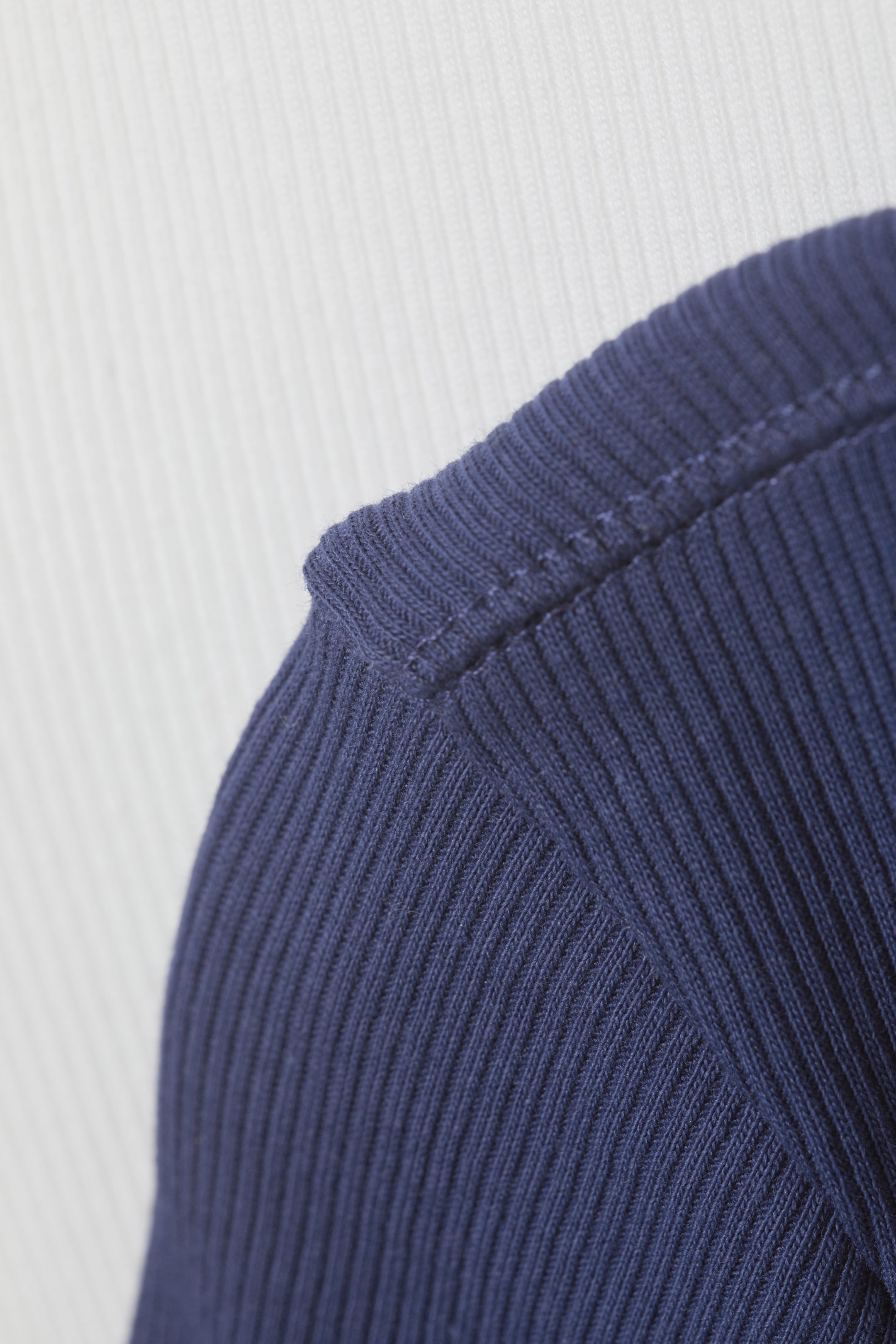 White Blue - 2-pack Close Fitted Rib T-shirt - 1