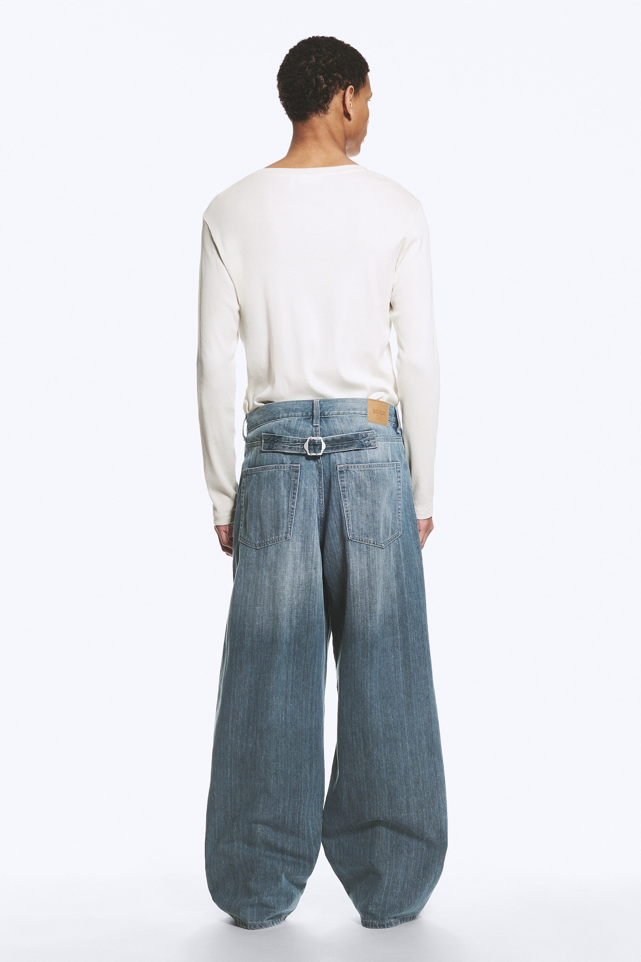 Gloria Blue - Medium Blue - ASTRO MID RISE LOOSE BAGGY TWIST JEANS - 5