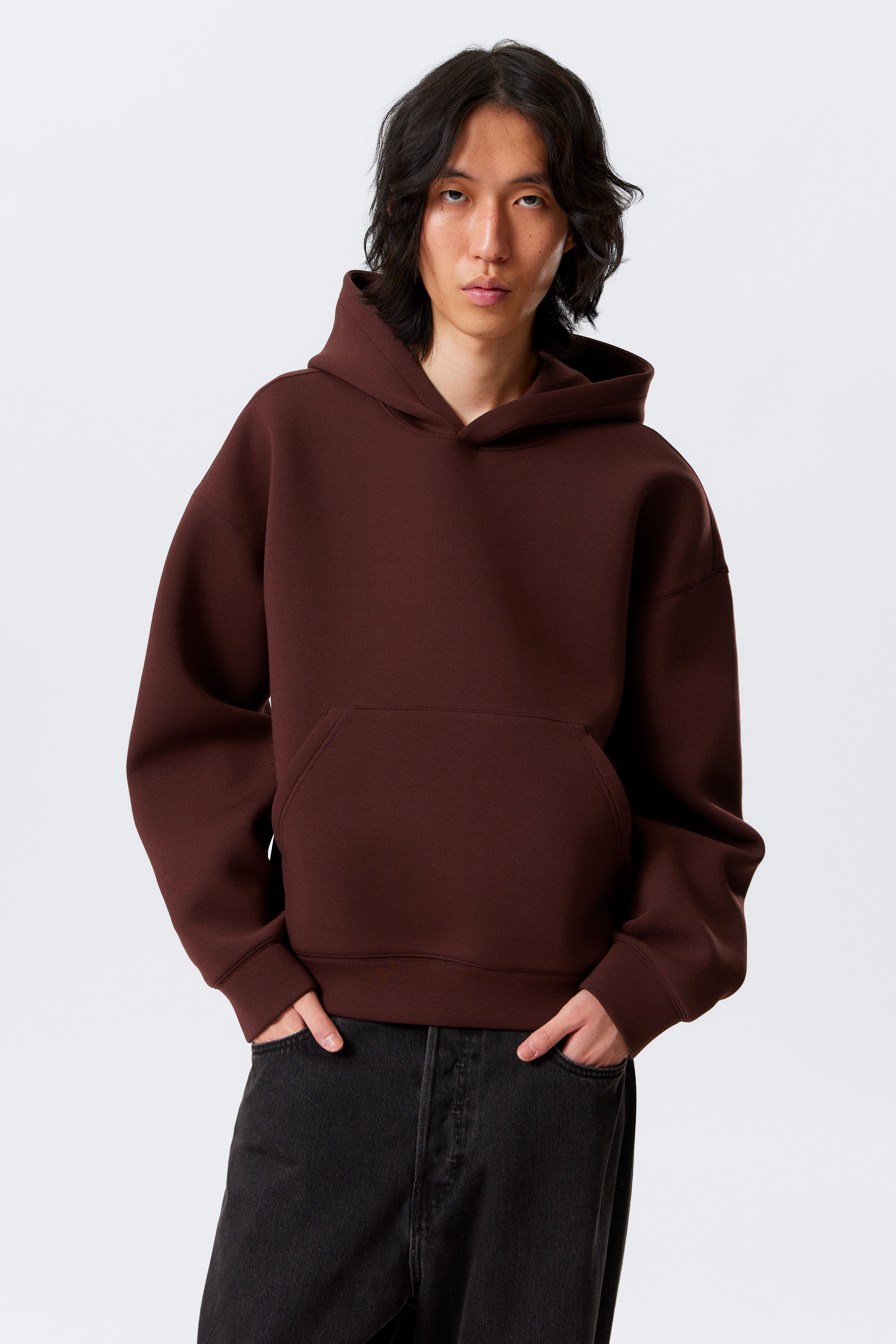 Simon Scuba Hoodie - Burgundy/Grey Melange/Black/Dark Navy Blue