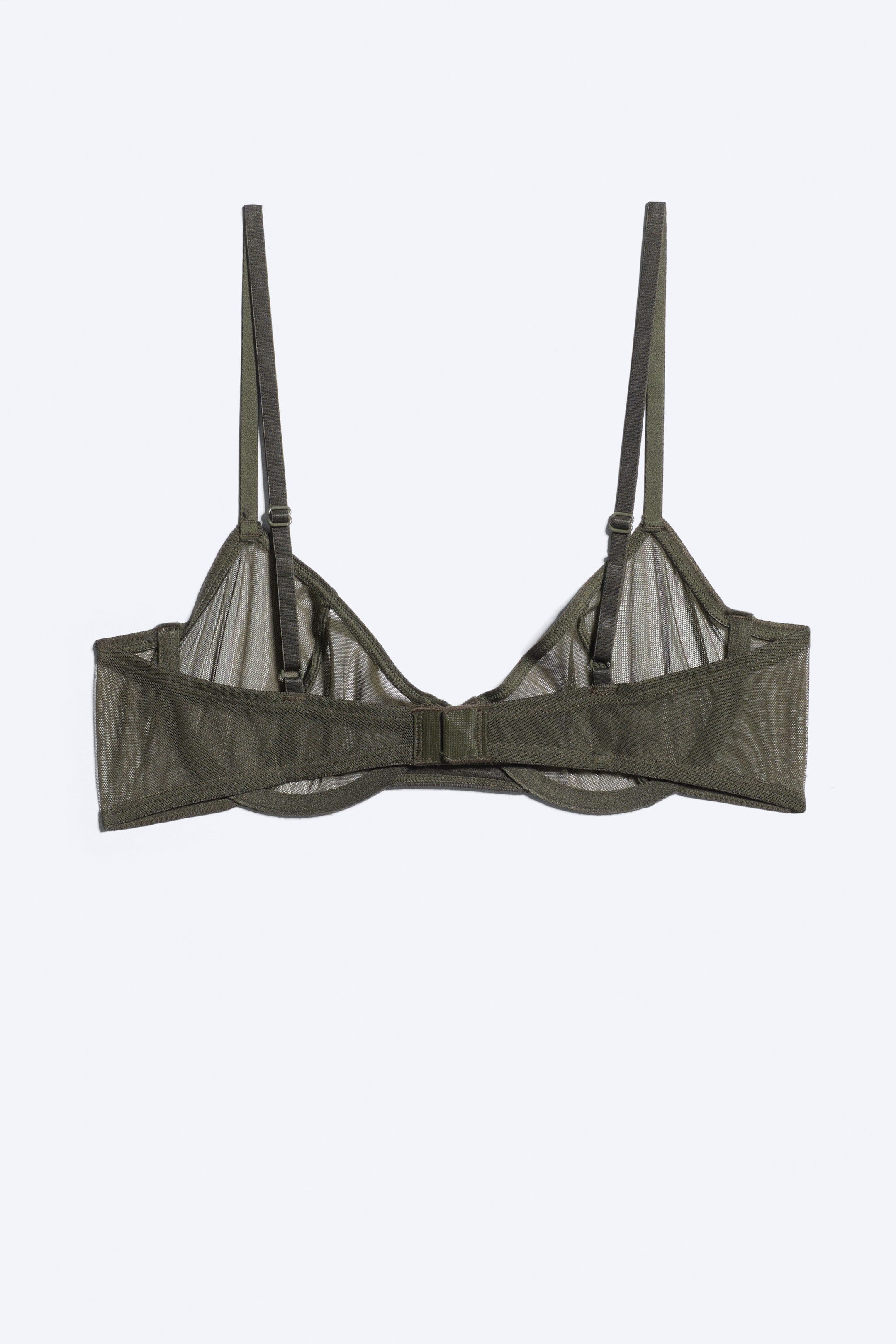 Dark Khaki Green - Sheer wire bra - 2