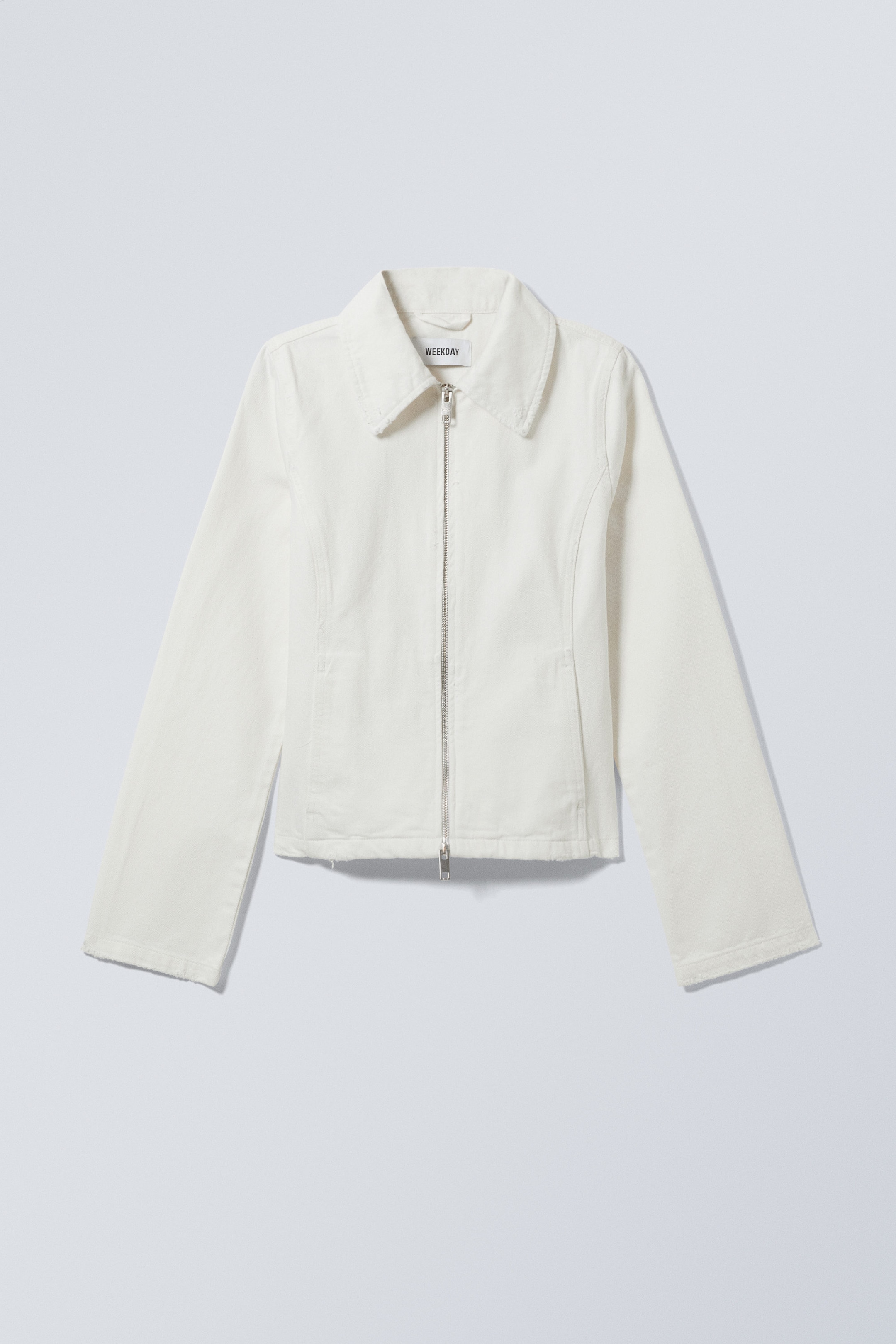 Weiß - Twill-Jacke im Used-Look - 0