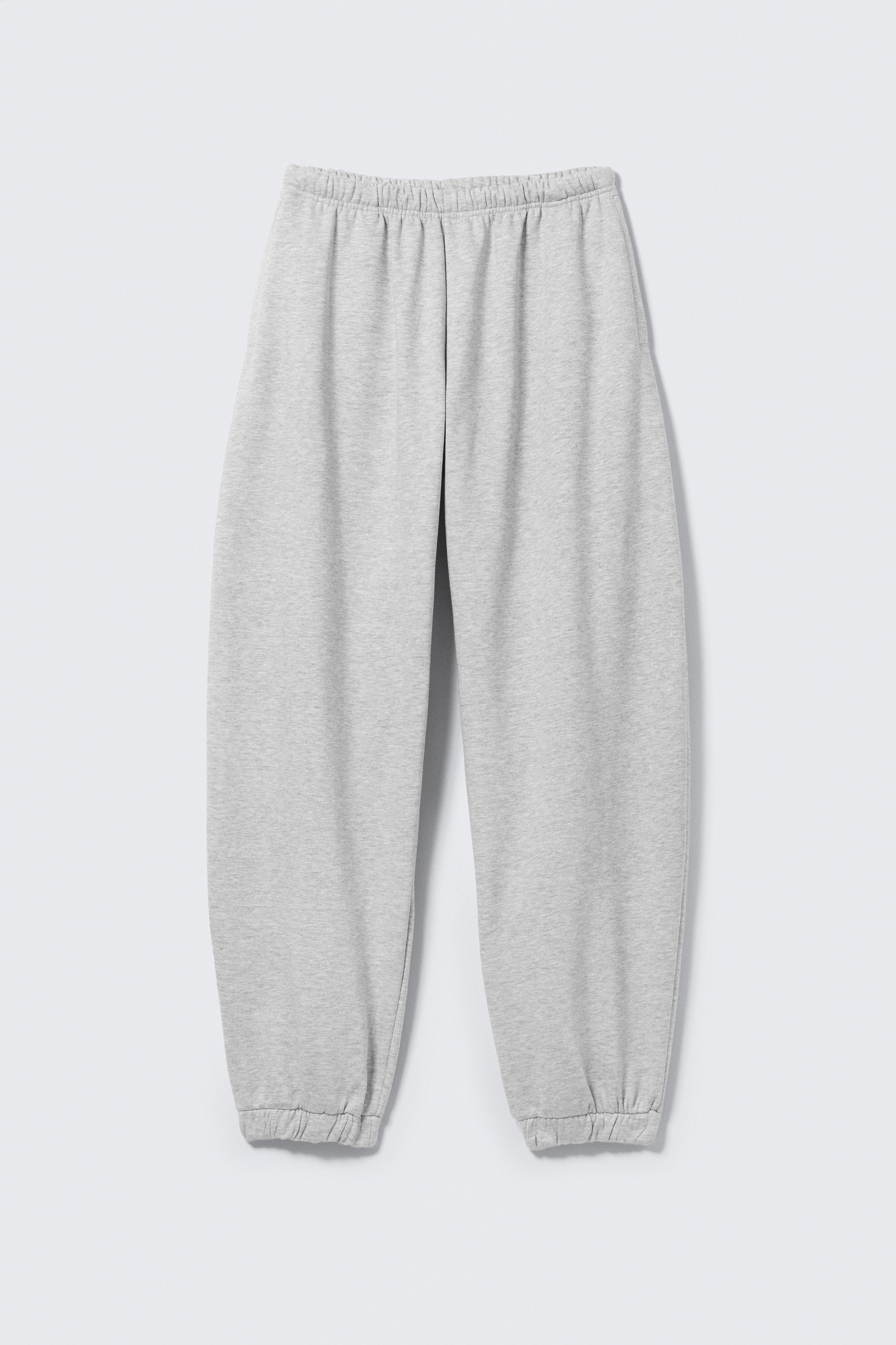 Grey Melange - Loose Heavyweight Sweatpants - 1