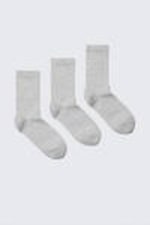 Grau meliert - 3er-Pack gerippte sportliche Crew-Socken - 0