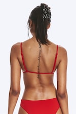 Bright Red - Triangle Bikini Top - 2