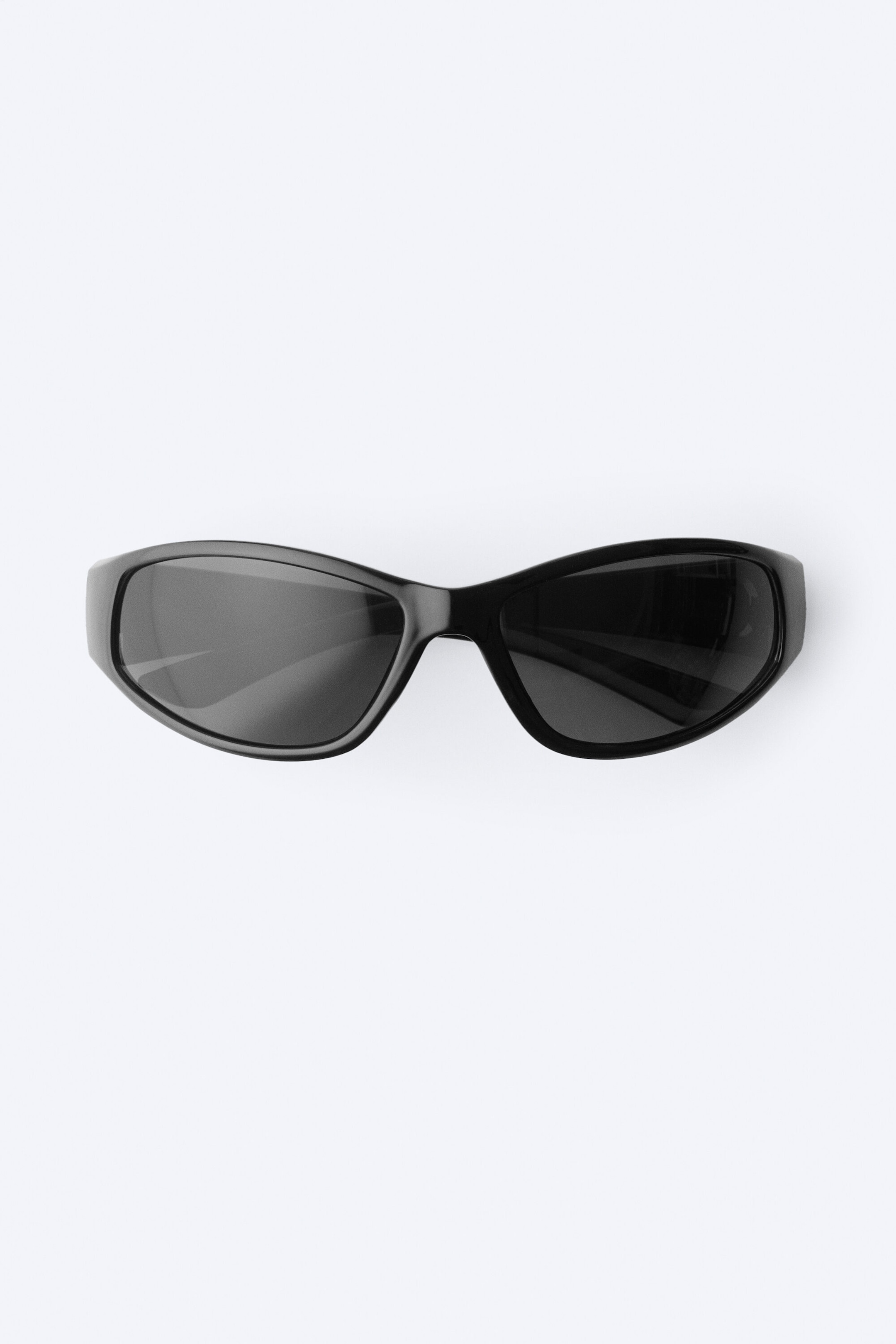 Schwarz - Schwarze Gläser - Wrap-Around-Sonnenbrille - 2