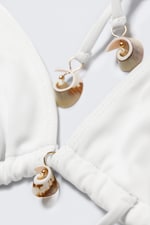 White - Shell Triangle Bikini Top - 5